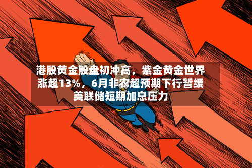 港股黄金股盘初冲高，紫金黄金世界涨超13%，6月非农超预期下行暂缓美联储短期加息压力-第1张图片