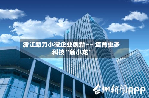 浙江助力小微企业创新—— 培育更多科技“新小龙”-第2张图片