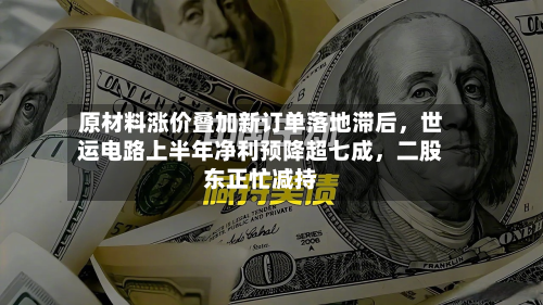 原材料涨价叠加新订单落地滞后,世运电路上半年净利预降超七成,二股东正忙减持