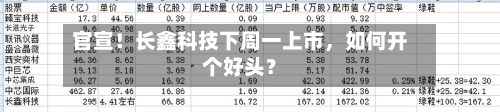官宣！长鑫科技下周一上市	，如何开个好头？-第2张图片