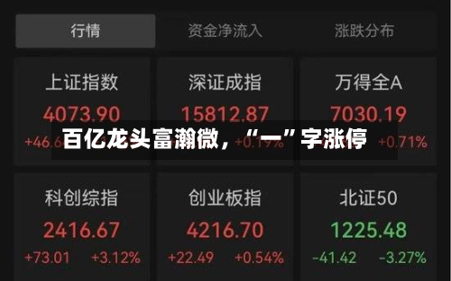 百亿龙头富瀚微，“一”字涨停-第2张图片