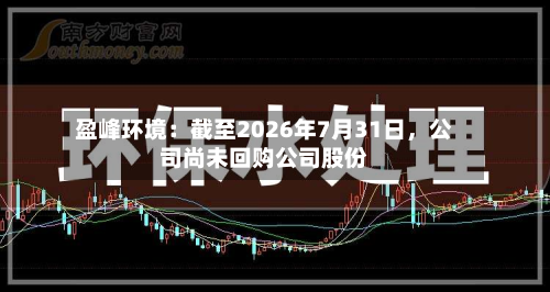 盈峰环境：截至2026年7月31日	，公司尚未回购公司股份-第1张图片