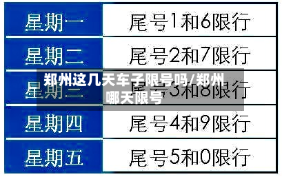 郑州这几天车子限号吗/郑州哪天限号