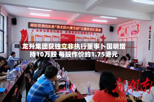 龙升集团获独立非执行董事卜国明增持10万股 每股作价约1.75港元-第1张图片