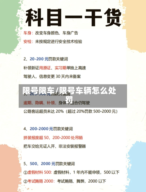 限号限车/限号车辆怎么处罚