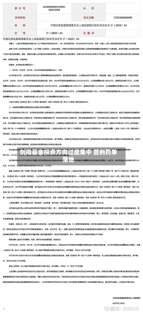 剑指基金投资方向过度集中 首例罚单落地-第2张图片
