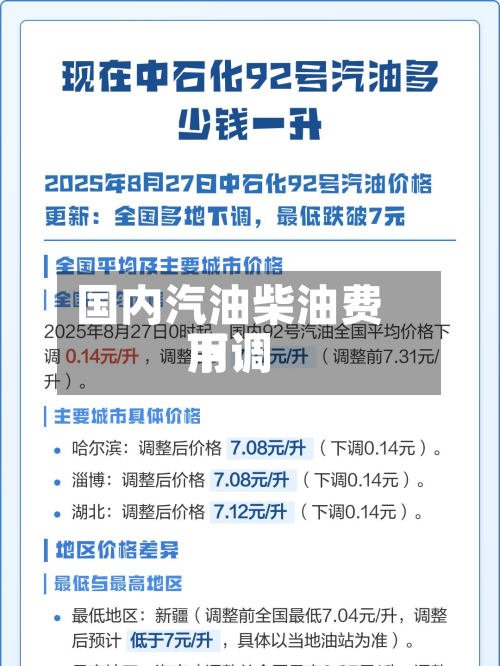 国内汽油柴油费用
下调-第2张图片