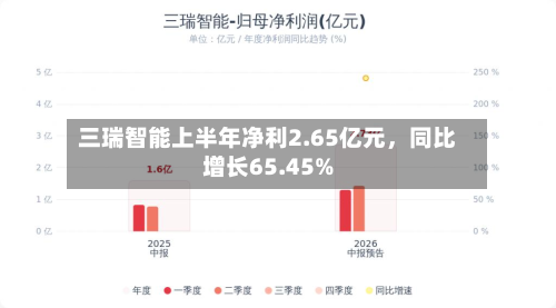 三瑞智能上半年净利2.65亿元，同比增长65.45%-第3张图片