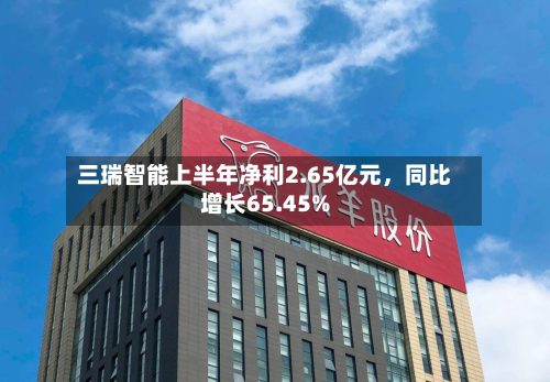 三瑞智能上半年净利2.65亿元，同比增长65.45%-第1张图片