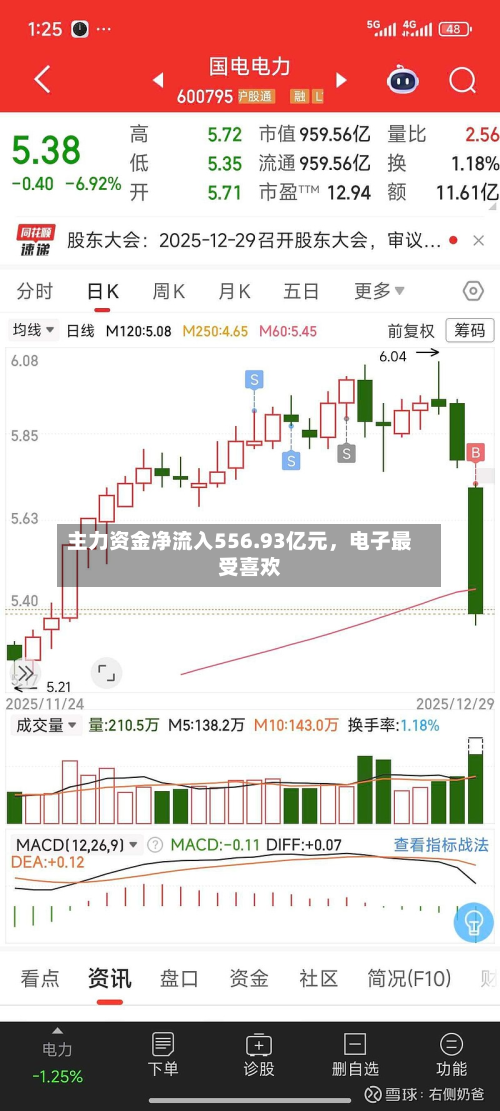 主力资金净流入556.93亿元	，电子最受喜欢-第2张图片